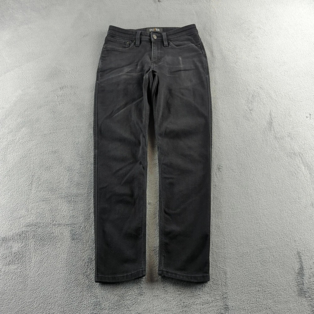 DUER L2X Jeans Mens 28x30 Black Slim Straight Performance Stretch Denim DU/ER